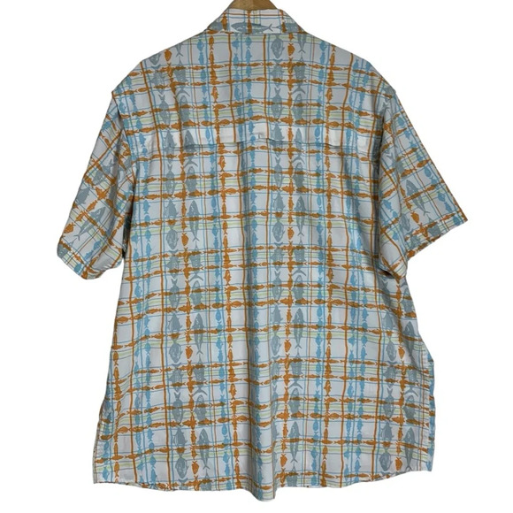 Bob Timberlake  Men’s Fish Print Short Sleeve Button Down Casual Shirt Size XL - Picture 2 of 14
